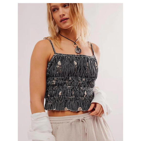 Free People | We The Free Dolce Vita Tank Black SZ Small BC535 - Picture 5 of 6